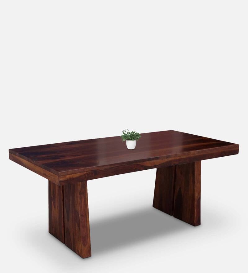 Buy Austin Sheesham Wood 6 Seater Dining Table in Honey Finish by