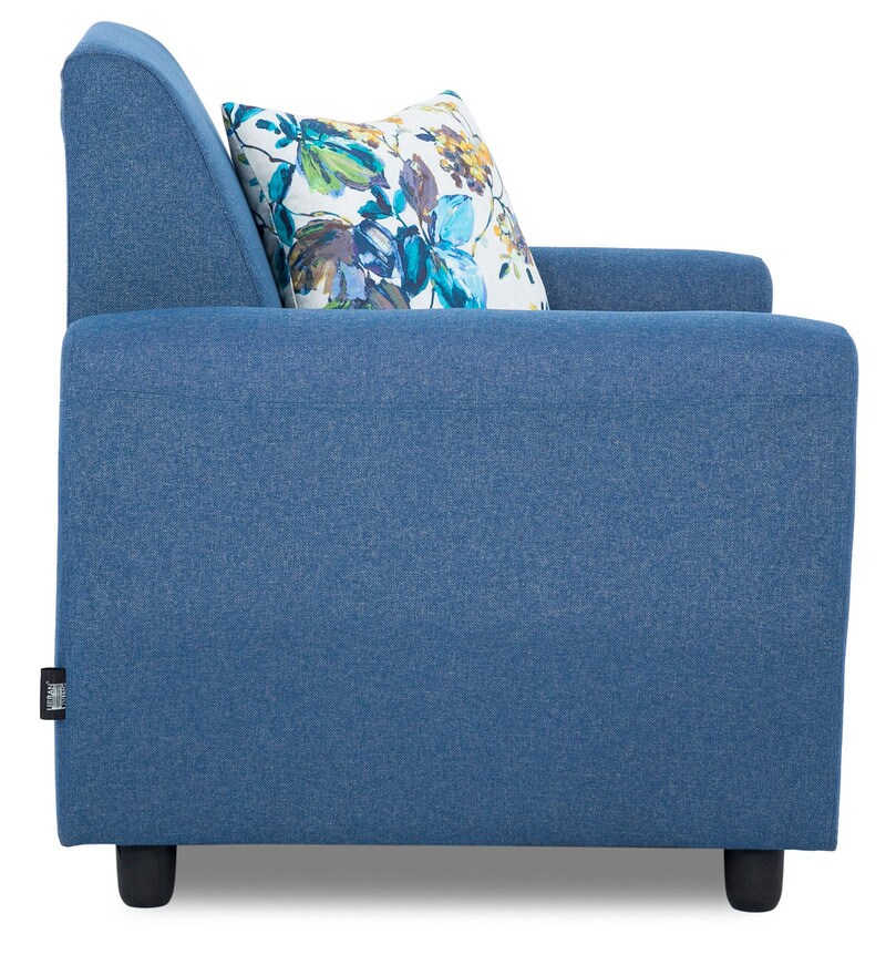 Buy Austin Fabric 1 Seater Sofa in Blue Colour Online Contemporary 1 Seater Sofas 1 Seater