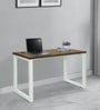 Auckland Study Table in Dark Acacia & White Colour