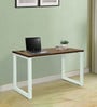 Auckland Study Table in Dark Acacia & White Colour