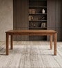 Audi Sheesham Wood 6 Seater Dining Table with Solid Wood Legs Natural Wood Grain Finish