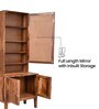 Audi Wooden Dresser V3 with Full-Length Mirror Sheesham Wood & MDF Dresser With Shelf and Shutter Door Storage