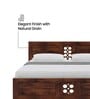 Audi Wooden King Size Bed V3 Sheesham Wood Bed Frame with MDF & Solid Wood Veneer, Dark Finish