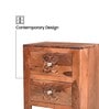 Audi Wooden Side Table V3 Sheesham Wood Bedside Table with Drawer Storage MDF & Solid Wood Veneer Nightstand with Metal Knobs