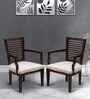 Aura Arm Chair (Set of 2) in Brown-Silver Colour