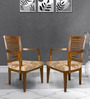 Aura Arm Chair (Set of 2) in Teak Colour