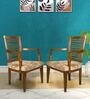 Aura Arm Chair (Set of 2) in Teak Colour