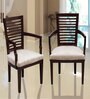 Aura Arm Chair (Set Of 2) In Brown & Silver Colour