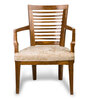 Aura Solid Wood Arm Chair In Teak & Gold Colour Set Of 2