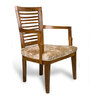 Aura Solid Wood Arm Chair In Teak & Gold Colour Set Of 2