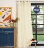 Aura Beige solid Cotton Curtains for Long Door Pack of 1