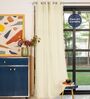 Aura Beige solid Cotton Curtains for Window Pack of 1
