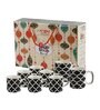 Aura Black Ceramic Glossy (Set of 8) Coffee Mug Gift Set