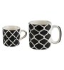 Aura Black Ceramic Glossy (Set of 8) Coffee Mug Gift Set