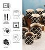 Aura Black Ceramic Glossy (Set of 8) Coffee Mug Gift Set