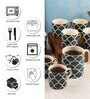 Aura Blue Ceramic Glossy (Set of 8) Coffee Mug Gift Set