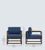 Aura Boucle Fabric Arm Chair In Blue Colour