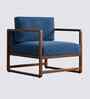 Aura Boucle Fabric Arm Chair In Blue Colour