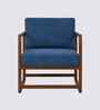 Aura Boucle Fabric Arm Chair In Blue Colour