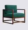 Aura Boucle Fabric Arm Chair In Green Colour