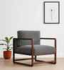 Aura Boucle Fabric Arm Chair In Grey Colour