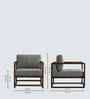 Aura Boucle Fabric Arm Chair In Grey Colour