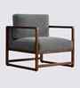Aura Boucle Fabric Arm Chair In Grey Colour