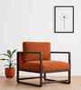 Aura Boucle Fabric Arm Chair In Orange Colour
