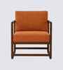 Aura Boucle Fabric Arm Chair In Orange Colour