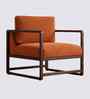 Aura Boucle Fabric Arm Chair In Orange Colour