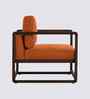 Aura Boucle Fabric Arm Chair In Orange Colour