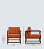 Aura Boucle Fabric Arm Chair In Orange Colour