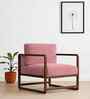 Aura Boucle Fabric Arm Chair In Pink Colour