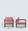 Aura Boucle Fabric Arm Chair In Pink Colour