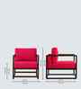 Aura Boucle Fabric Arm Chair In Red Colour