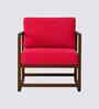 Aura Boucle Fabric Arm Chair In Red Colour