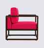 Aura Boucle Fabric Arm Chair In Red Colour