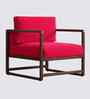 Aura Boucle Fabric Arm Chair In Red Colour