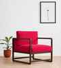Aura Boucle Fabric Arm Chair In Red Colour
