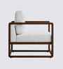 Aura Boucle Fabric Arm Chair In White Colour