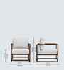 Aura Boucle Fabric Arm Chair In White Colour