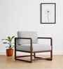 Aura Boucle Fabric Arm Chair In White Colour