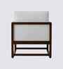 Aura Boucle Fabric Arm Chair In White Colour