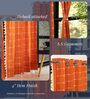 Aura Burnt Orange Checks Embroidery Cotton Curtains for Window Pack of 1