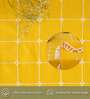 Aura Checks yellow Embroidered Cotton Table cover ( 6 Seater  )