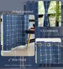 Aura Indigo Checks Embroidery Cotton Curtains for Door Pack of 1