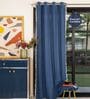 Aura Indigo solid Cotton Curtains for Window Pack of 1