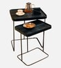 Aura Nesting Table In Blue Colour (Set of 2)
