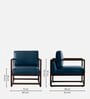 Aura Pu Leather Arm Chair in Blue Colour