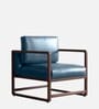 Aura Pu Leather Arm Chair in Blue Colour